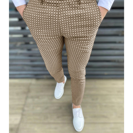Pantalones Casuales Slim Fit a Cuadros para Hombre - Estilo Europeo y Americano - Image 3
