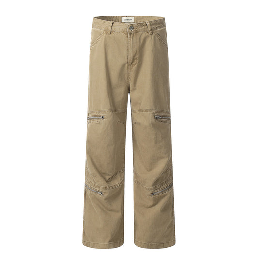 Pantalones Cargo Hombre Bolsillos Amplios Corte Recto con Cierre - Image 2