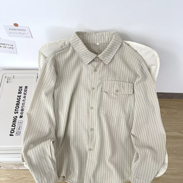 Chaqueta Camisa Manga Larga Retro para Hombre