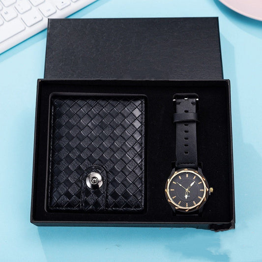 Set de Regalo Premium para Hombre: Reloj de Lujo, Bolso de Cuero y Billetera