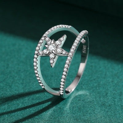 Anillo de Plata Esterlina 925 con Pentágrama y Diamantes - Image 5