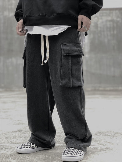 Pantalones de Buzo Tejidos Holgados con Bolsillos Grandes para Hombre - Image 15
