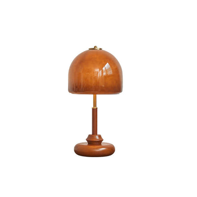 Lámpara de Mesa Decorativa Hongo Vidrio Ámbar Retro - Image 4