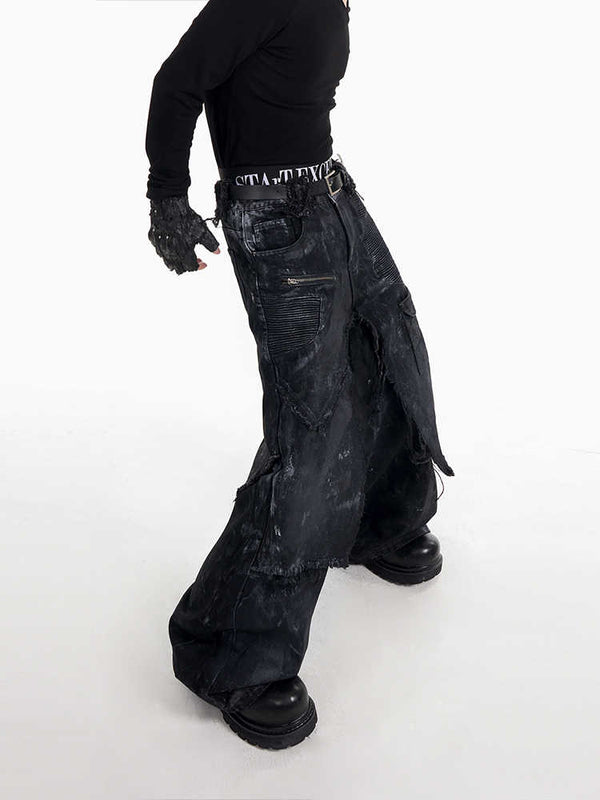 Pantalón Artesanal de Dos Piezas con Diseño Pintado a Mano