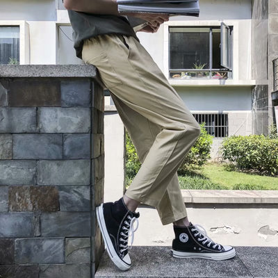 Pantalones Casuales Holgados para Hombre Estilo Harén Cropped - Image 2