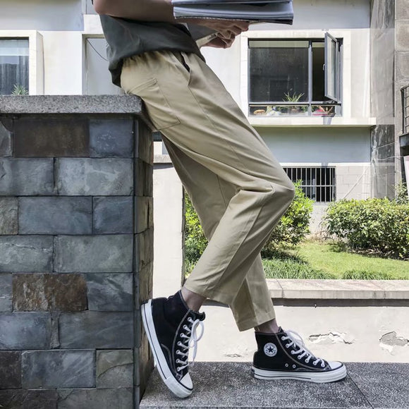 Pantalones Casuales Holgados para Hombre Estilo Harén Cropped