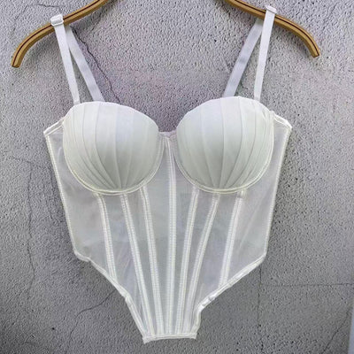 Corpiño de Encaje Mesh Estilo Francés - Diseño Trasero Plástico para Usar como Prenda - Image 3