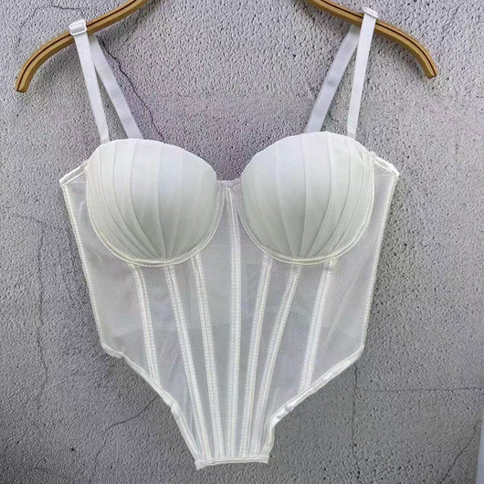 Corpiño de Encaje Mesh Estilo Francés - Diseño Trasero Plástico para Usar como Prenda - Image 3