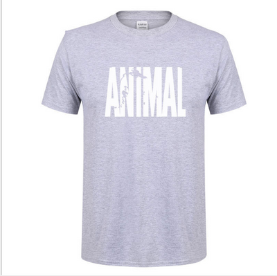 Camiseta de Algodón Puro para Hombre - Estampado Animal Alphabet, Diseño Casual de Verano - Image 3