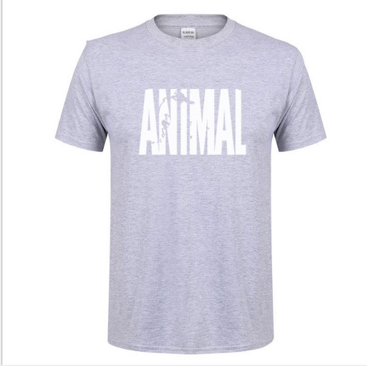 Camiseta de Algodón Puro para Hombre - Estampado Animal Alphabet, Diseño Casual de Verano - Image 3