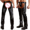 Pantalones Pole Dance de Cuero Sintético Negro - Leggings Eróticos Brillantes para Hombre