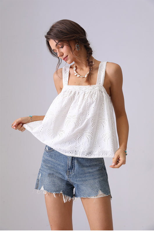 Blusa Camisola de Encaje Bordado Estilo Francés Suelta - Image 13