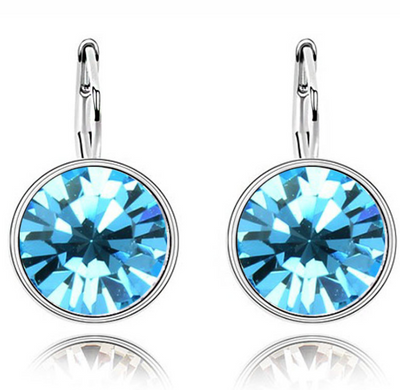 Aretes de Cristal Austriaco con Clip Redondo Brillante - Image 8
