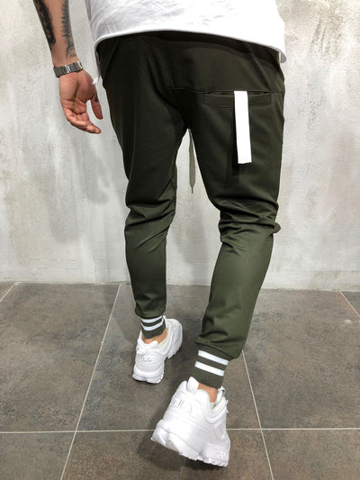 Pantalones Casuales de Algodón con Diseño Spliced para Hombre - Image 12