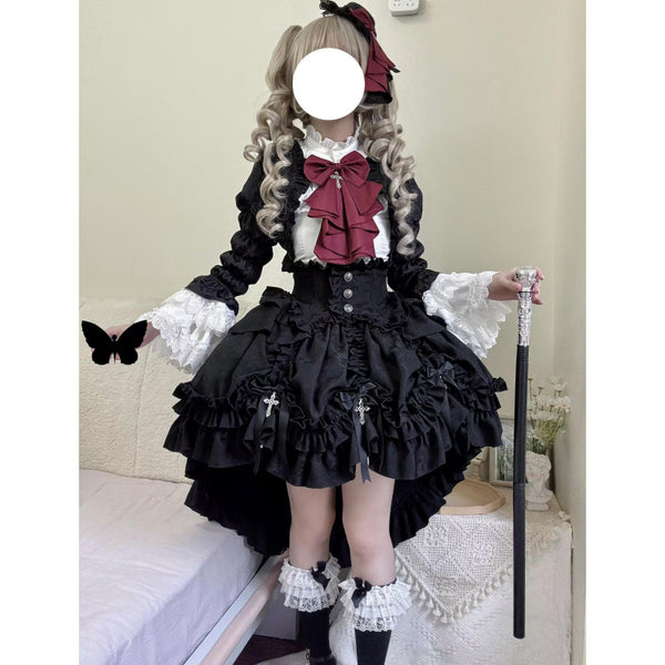 Conjunto de 3 Piezas: Abrigo Corte Tribunal, Blusa Ajustada Reductora y Falda Vuelo - Image 6