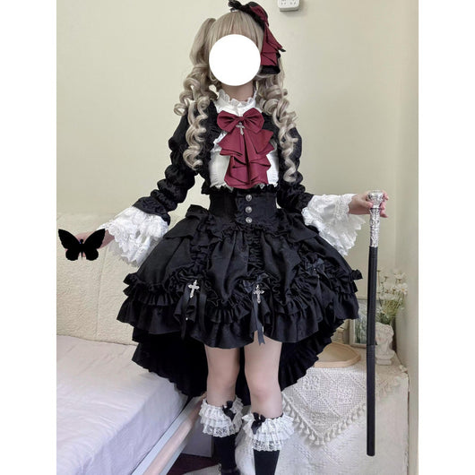 Conjunto de 3 Piezas: Abrigo Corte Tribunal, Blusa Ajustada Reductora y Falda Vuelo - Image 6