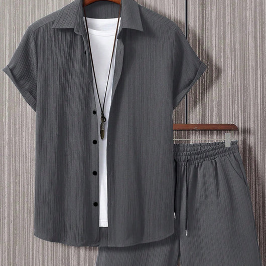 Camisa Manga Corta a Rayas con Solapa de Traje - Image 8