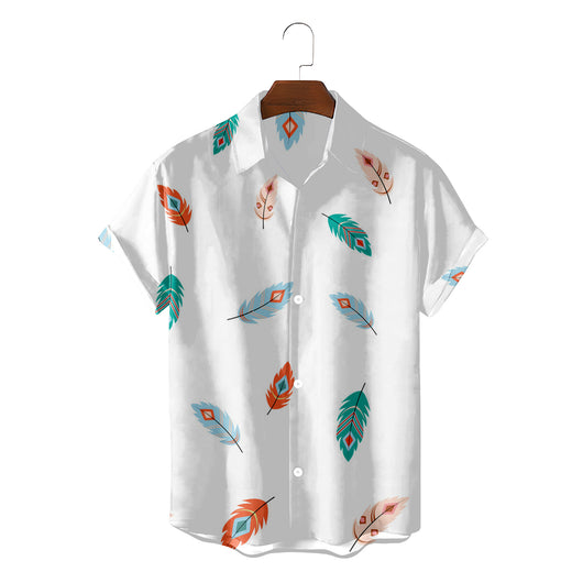 Camisa Suelta de Plumas para Hombre - Estilo Vacaciones Playa - Image 4