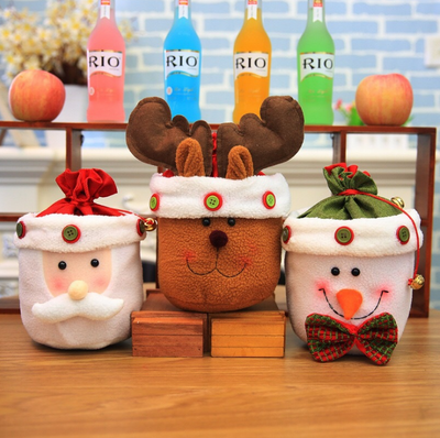 Bolsa de Regalo Navideña con Muñeco de Nieve y Campana - Decoración Festiva