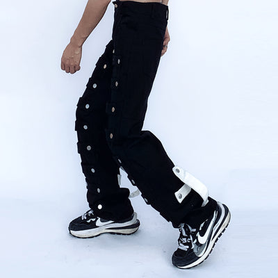 Pantalones Rectos Holgados Street Fashion con Parche de Hebilla Metálica - Image 22