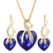 Heart-shaped faux austrian crystal zircon earrings Azul