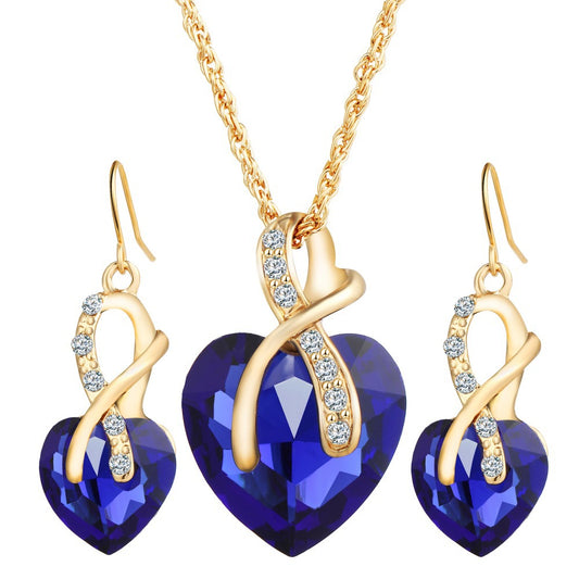 Aretes de Cristal Austriaco Zircón en Forma de Corazón