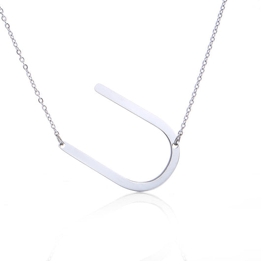 Collar Inicial Acero Inoxidable Chapado en Oro Rosa - Image 141