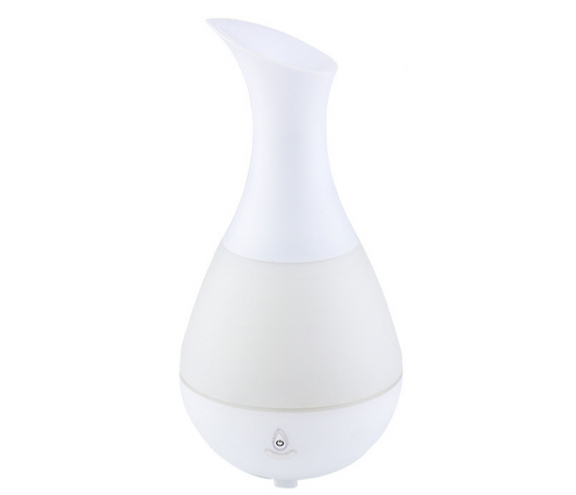 White teardrop-shaped aromatherapy humidifier with a curved neck and a power button, featuring a translucent middle section. - Image 4