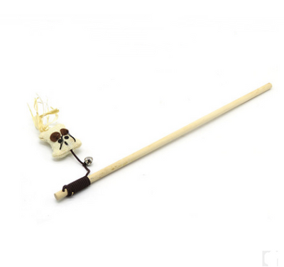 Juguete Interactivo para Gatos - Vara de Madera Artesanal con Ratón - Image 12
