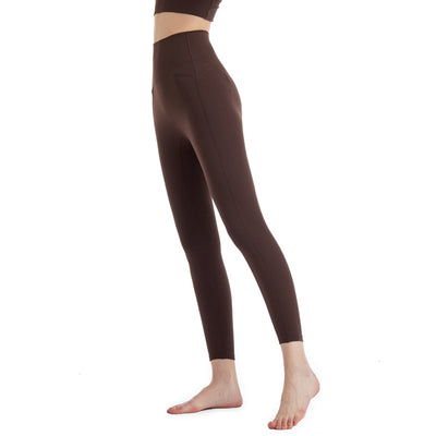 Pantalones de Yoga Cintura Alta Nude Durazno con Tecnología Anti-Transparencia - Image 9