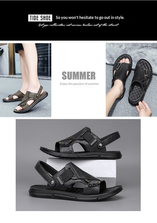 Sandalias de Cuero para Hombre con Suela Gruesa Antideslizante - Image 18