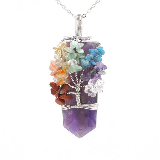Collar con Colgante Árbol de la Vida en Cristal Hexagonal - Image 6