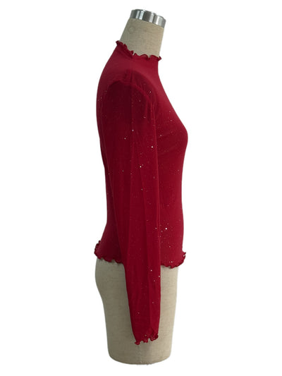 Blusa Brillante con Lentejuelas Ajustada de Manga Larga - Image 11