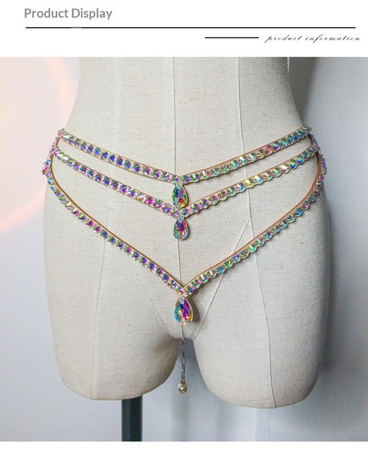 Cinturón de Danza Oriental con Cristales, Cadena Artesanal Pesada para Belly Dance - Image 5