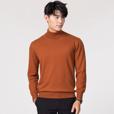 Suéter de Cuello Alto para Hombre Ajustado Liso - Image 21