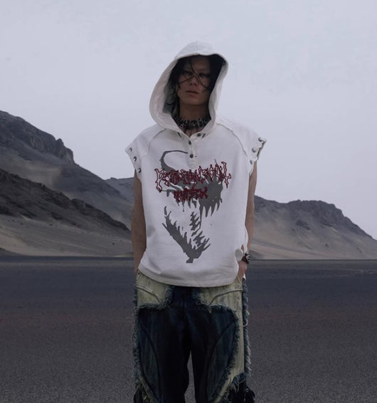 Sudadera sin Mangas con Capucha y Diseño Pentagrama - Image 14