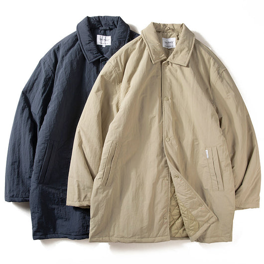 Abrigo Trench Acolchado Térmico Retro Solapa para Hombre