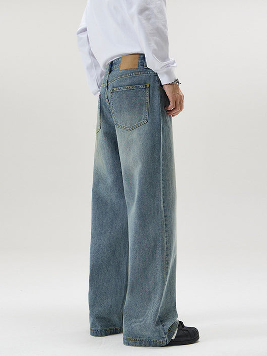 Pantalones Vaqueros Holgados Lavados Estilo Americano para Hombre - Image 12