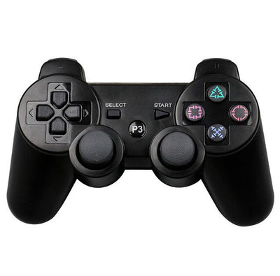 Black wireless game controller for PS3 and PC with a classic button layout and two analog sticks. - Image 2