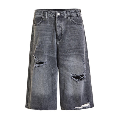 Pantalones Cortos Punk Rock Retro Americano Destructurados - Image 6