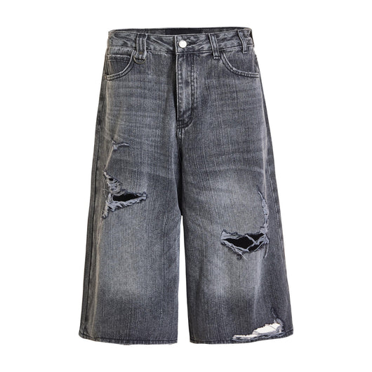 Pantalones Cortos Punk Rock Retro Americano Destructurados - Image 6