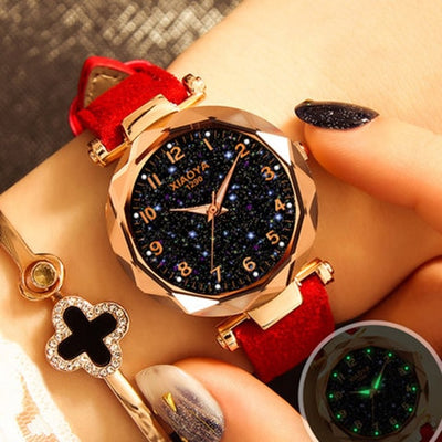 Reloj de Mujer Lujo Dial Cielo Estrellado Oro Rosado - Pulsera Elegante - Image 9