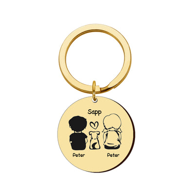 Llavero Redondo Personalizado con Nombre de Mascota para Toda la Familia - Image 11
