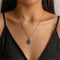 Collar Colgante de Cristal en Gota de Agua con Racimo Brillante