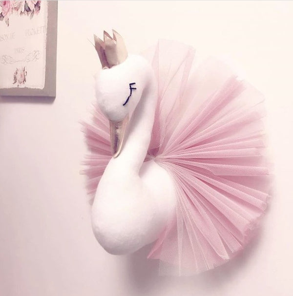 Cabeza de Cisne Decorativa con Corona - Adorno de Pared