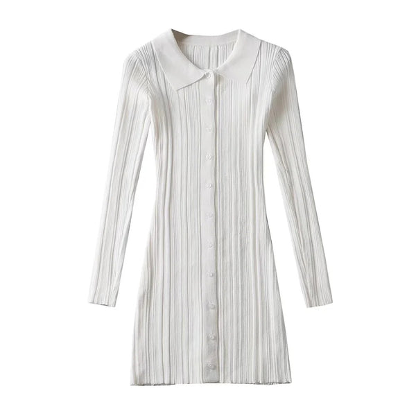 Vestido Ejecutivo para Mujer con Solapa y Cierre Simple