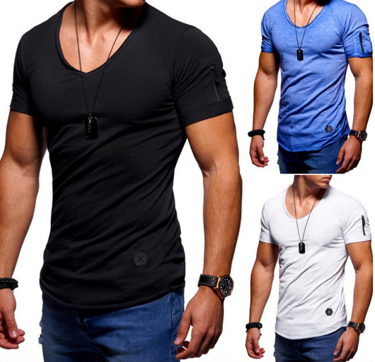 Playera Cuello V Manga Corta para Hombre