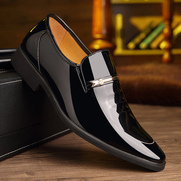Zapatos de Cuero Charol Puntiagudos para Hombre
