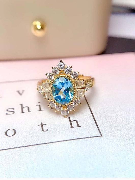 Anillo de Plata 925 con Topacio Azul - Joya de Moda Elegante - Image 8