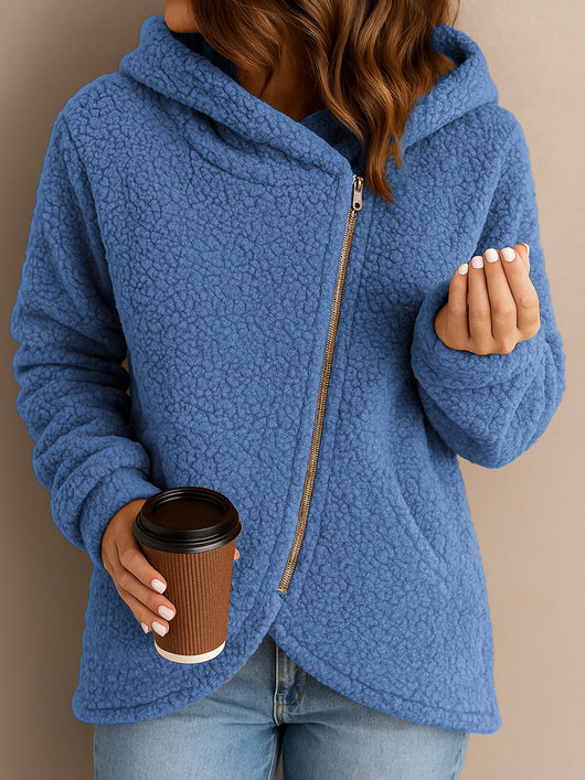 Sudadera Suelta de Lana de Cordero con Cierre y Mangas Largas - Image 12